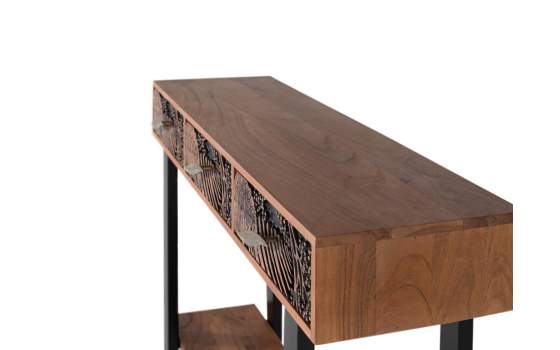 Consola Recibidor Madera Maciza Actual 3 Cajones Daersin Consola Recibidor Madera Maciza Actual 3 Cajones Daersin