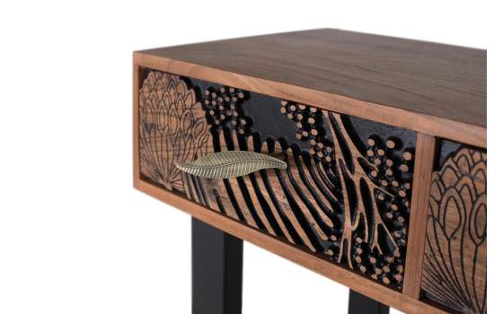 Consola Recibidor Madera Maciza Actual 3 Cajones Daersin Consola Recibidor Madera Maciza Actual 3 Cajones Daersin