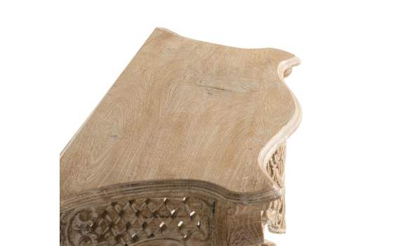 Consola Recibidor Madera Tallada Blanco Glaseado Serie Aditas