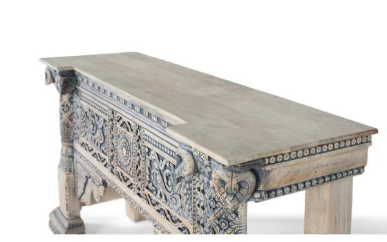 Consola Recibidor Oriental Madera Maciza Color Azulon Aclest