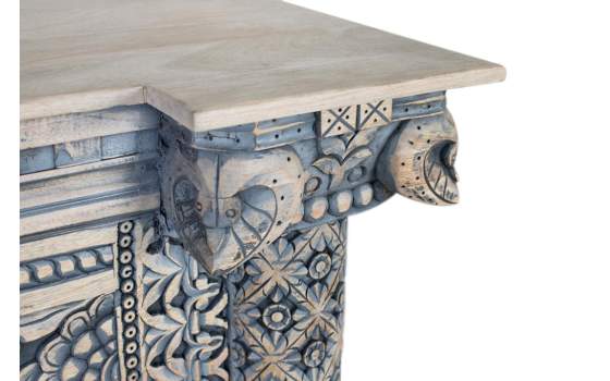 Consola Recibidor Oriental Madera Maciza Color Azulon Aclest