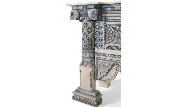 Consola Recibidor Oriental Madera Maciza Color Azulon Aclest