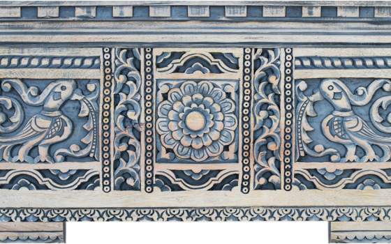 Consola Recibidor Oriental Madera Maciza Color Azulon Aclest