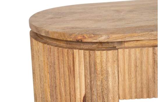 Consola Recibidor Oval Madera Mango Natural Serie Myra