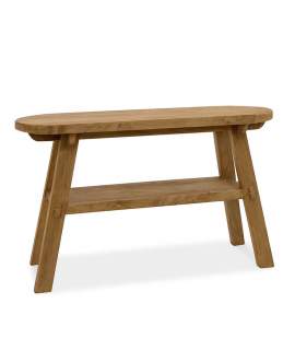 Consola Recibidor Ovalada Teca Rustica Serie Aferoe