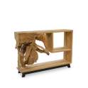Consola Recibidor Rustica Madera y Raiz de Teca - Serie Arceda