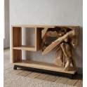 Consola Recibidor Rustica Madera y Raiz de Teca - Serie Arceda