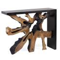 Consola Recibidor Rustica Madera y Raiz Teca Negra - Arceda