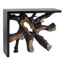 Consola Recibidor Rustica Madera y Raiz Teca Negra - Arceda