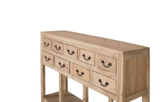 Consola Recibidor Rustica Mindi 9 Cajones Serie Ammon