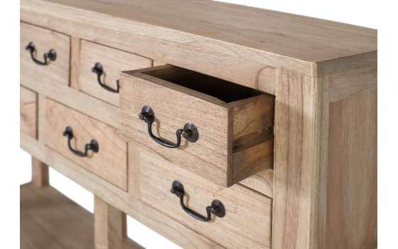 Consola Recibidor Rustica Mindi 9 Cajones Serie Ammon