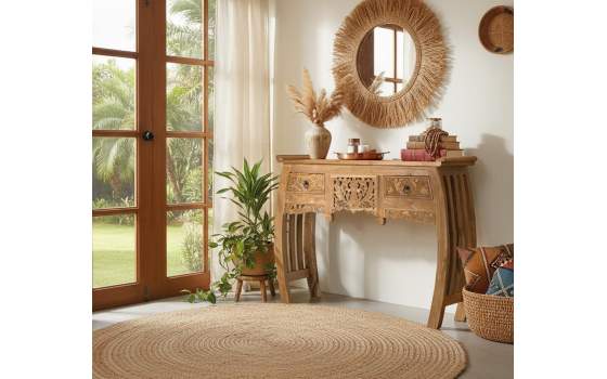 Consola Recibidor Tallada Estilo Oriental Serie Ascanio