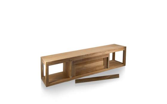 Consola Suspendida Teca Acabado Natural Serie Teide