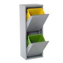 Contendor 2 Cubos Reciclaje 2 Puertas Gris Serie Arbasola