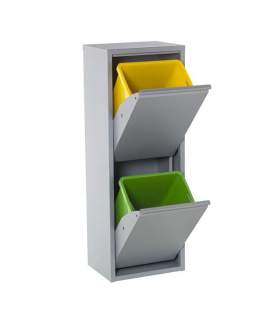 Contendor 2 Cubos Reciclaje 2 Puertas Gris Serie Arbasola