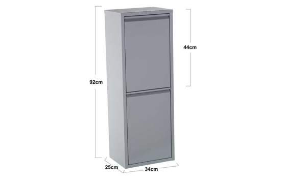 Contendor 2 Cubos Reciclaje 2 Puertas Gris Serie Arbasola