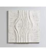 Cuadro Panel Madera en Relieve de Lineas Blanco Decape Allym