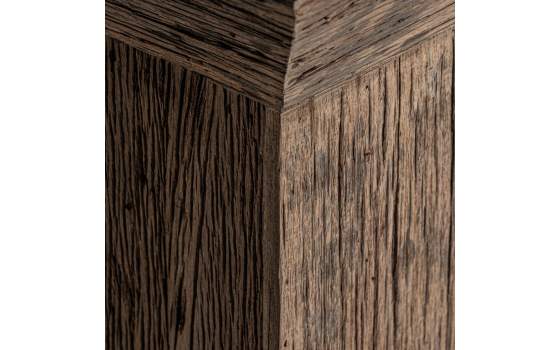 Mesa Auxiliar Cuadrada Rustica Madera Reciclada Marmol Samsunt