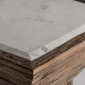 Mesa Auxiliar Cuadrada Rustica Madera Reciclada Marmol Samsunt