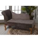 Divan Clasico Vintage Terciopelo Gris Serie Ardil