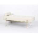 Divan Moderno Metalico Oro Tapizado Rustico Beige Bercio