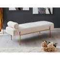 Divan Moderno Metalico Oro Tapizado Rustico Beige Bercio