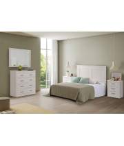 Dormitorio 5 Piezas Blanco Cama de 150 cm Serie Dantany