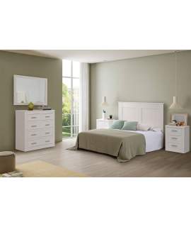 Dormitorio 5 Piezas Blanco Cama de 150 cm Serie Dantany