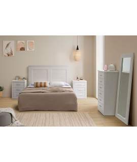 Dormitorio Completo Actual Blanco Cama de 150 cm Serie Dantany