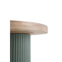Mesa de Centro Redonda Madera Hevea y Metal Verde - Serie Alcal
