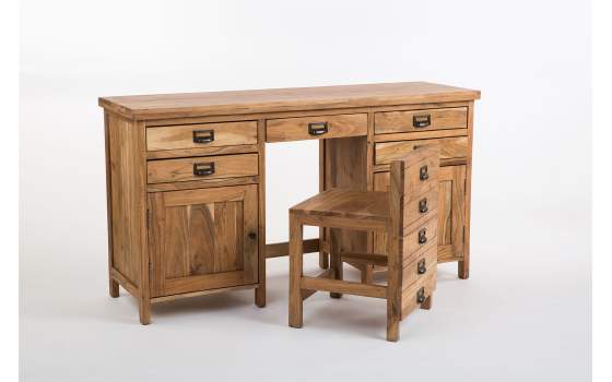 Escritorio Colonial con Silla Empotrada Serie Acacia