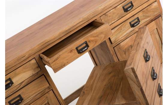 Escritorio Colonial con Silla Empotrada Serie Acacia