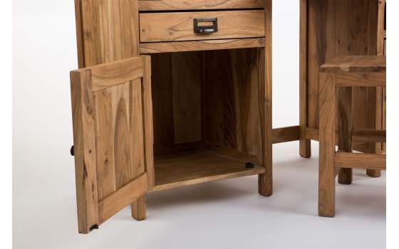 Escritorio Colonial con Silla Empotrada Serie Acacia