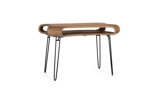 Escritorio Madera Acacia Patas Metal Diseño Moderno Aniaya