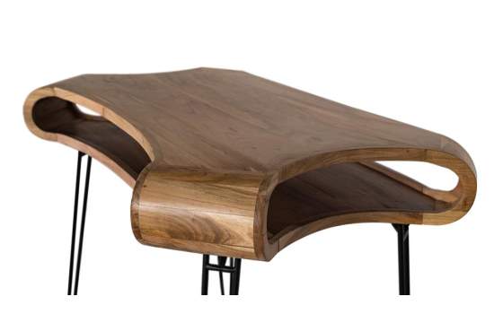 Escritorio Madera Acacia Patas Metal Diseño Moderno Aniaya