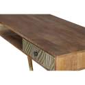 Escritorio Madera de Mango y Bronce 2 Cajones - Serie Adiasn