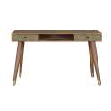 Escritorio Madera Mango 2 Cajones Bronce Repujado Adiasn