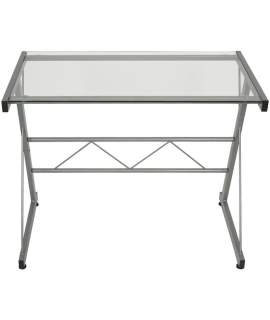 Escritorio Moderno de Acero y Cristal de 90 Serie Agrella