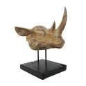 Escultura Cabeza de Rinoceronte Teca Serie Animales Escultura Cabeza de Rinoceronte Teca Serie Animales