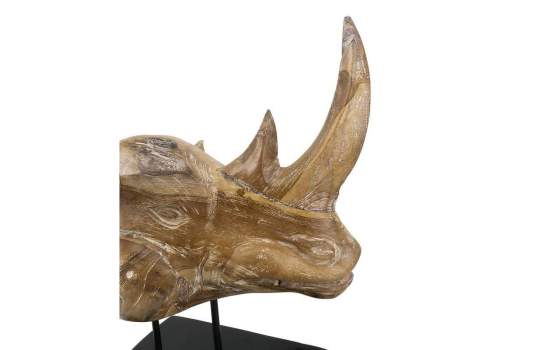 Escultura Cabeza de Rinoceronte Teca Serie Animales Escultura Cabeza de Rinoceronte Teca Serie Animales