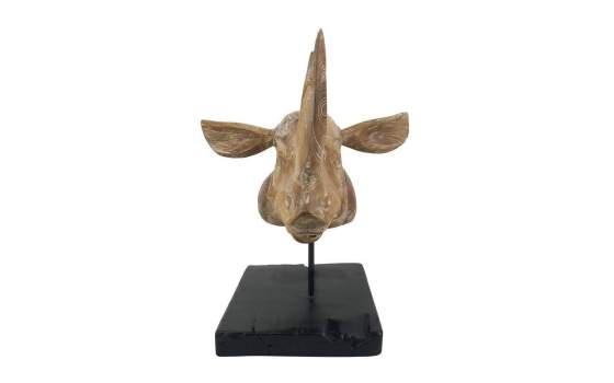 Escultura Cabeza de Rinoceronte Teca Serie Animales Escultura Cabeza de Rinoceronte Teca Serie Animales