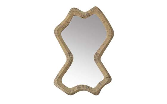 Espejo abstracto Marco de Metal Forrado en Cuerda Auchi