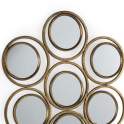 Espejo Circulos de Acero Dorado Diseño Actual Serie Alcora
