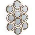 Espejo Circulos de Acero Dorado Diseño Actual Serie Alcora