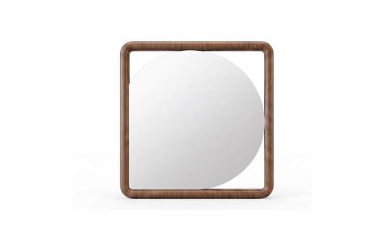 Espejo Decoracion Marco Laminado Nogal - Serie Koru