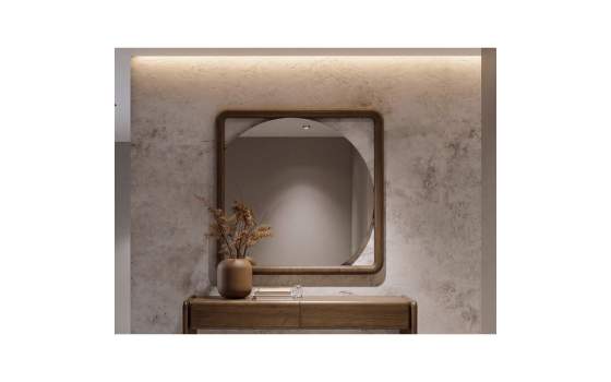 Espejo Decoracion Marco Laminado Nogal - Serie Koru