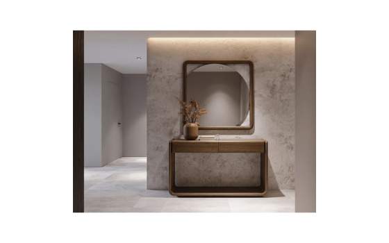 Espejo Decoracion Marco Laminado Nogal - Serie Koru