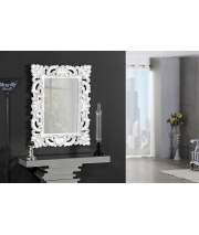 Espejo Decoracion Marco Tallado Blanco Decape Serie Abarow