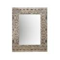 Espejo Decoracion Rustico Tallado Gris Serie Diriast
