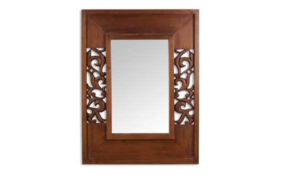 Espejo Decoracion Tallado Calado Nogal Serie Albergaria